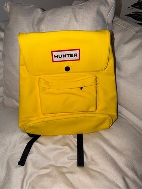 Hunter Yellow Roll-Top Backpack with Front Pocket